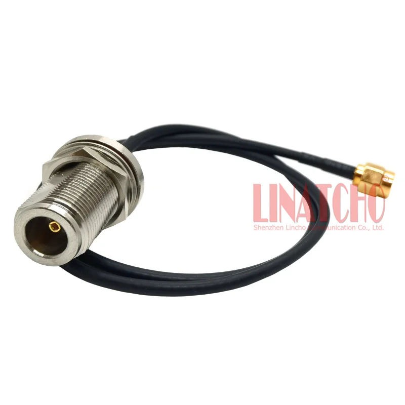 50CM Coaxial RG174 Cable RP SMA Male to Waterproof N Female Connector Jumper Cable