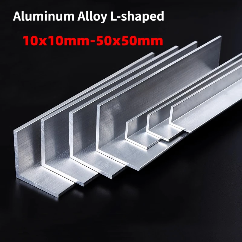 2Pcs Length 495mm 6061 Aluminum Alloy L-shaped 10x10mm-50x50mm Right Angle 90-degree Edge Wrap Decoration Materials