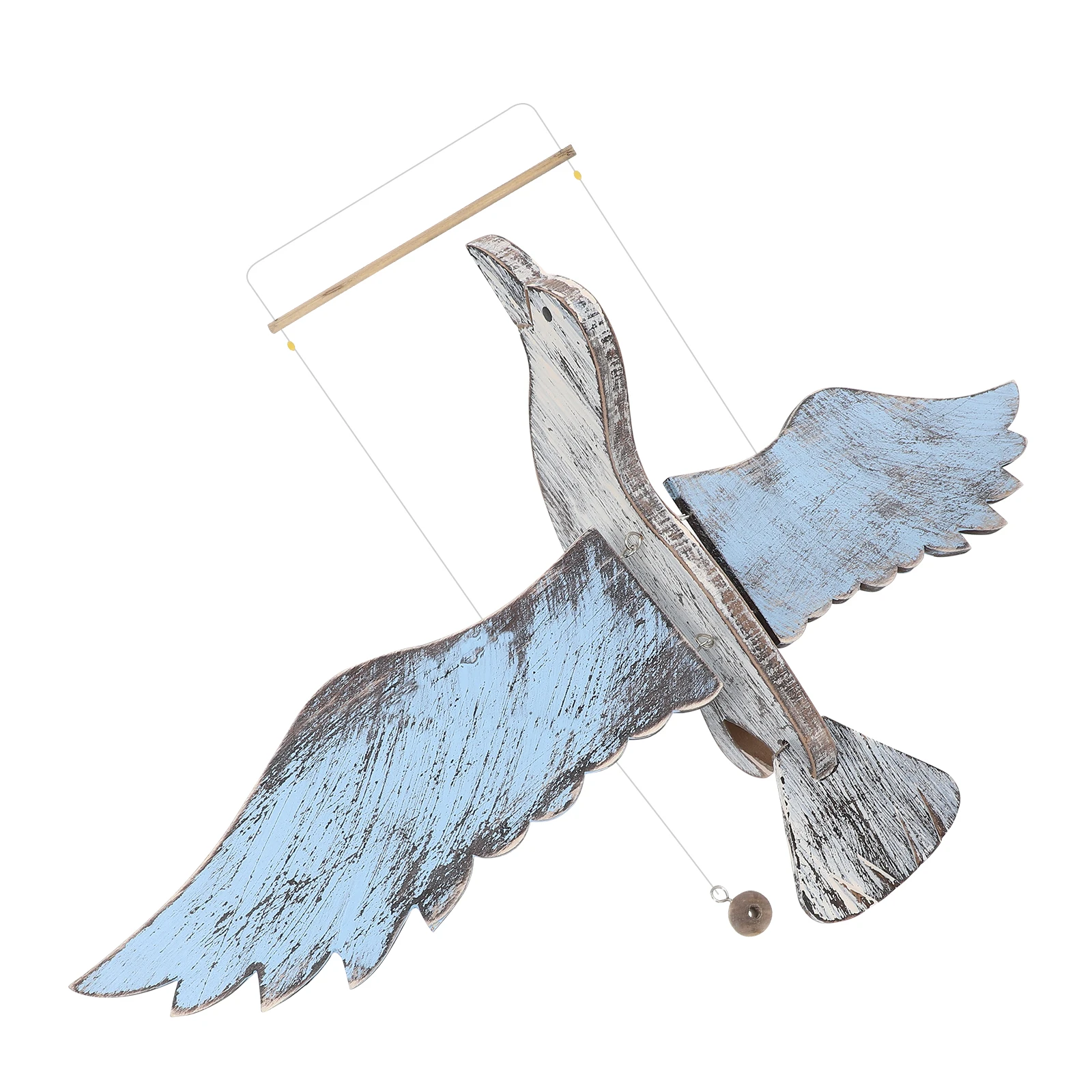 

Mediterranean Seagull Pendant Hanging Decor Ornaments Blue Color Wooden Craft Adornment Home Bedroom Living Room