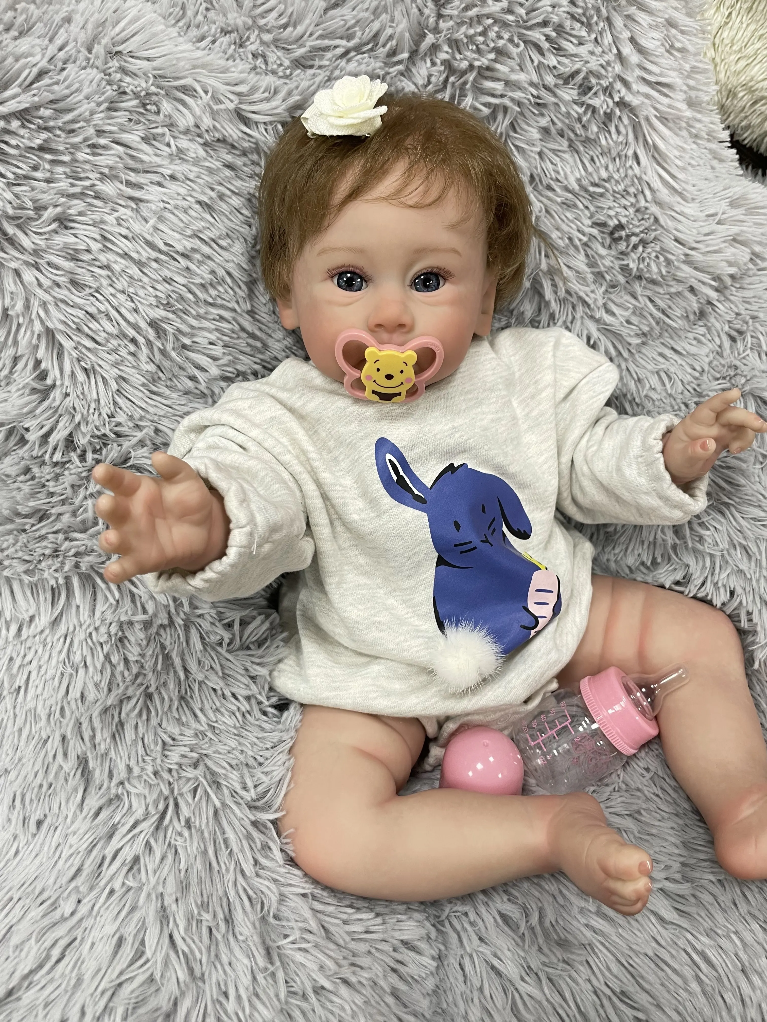 Cokela 비닐 아기 인형, 코튼 바디, 현실적인 신생아 인형, 부드러운 실리콘, 60cm, 24 인치