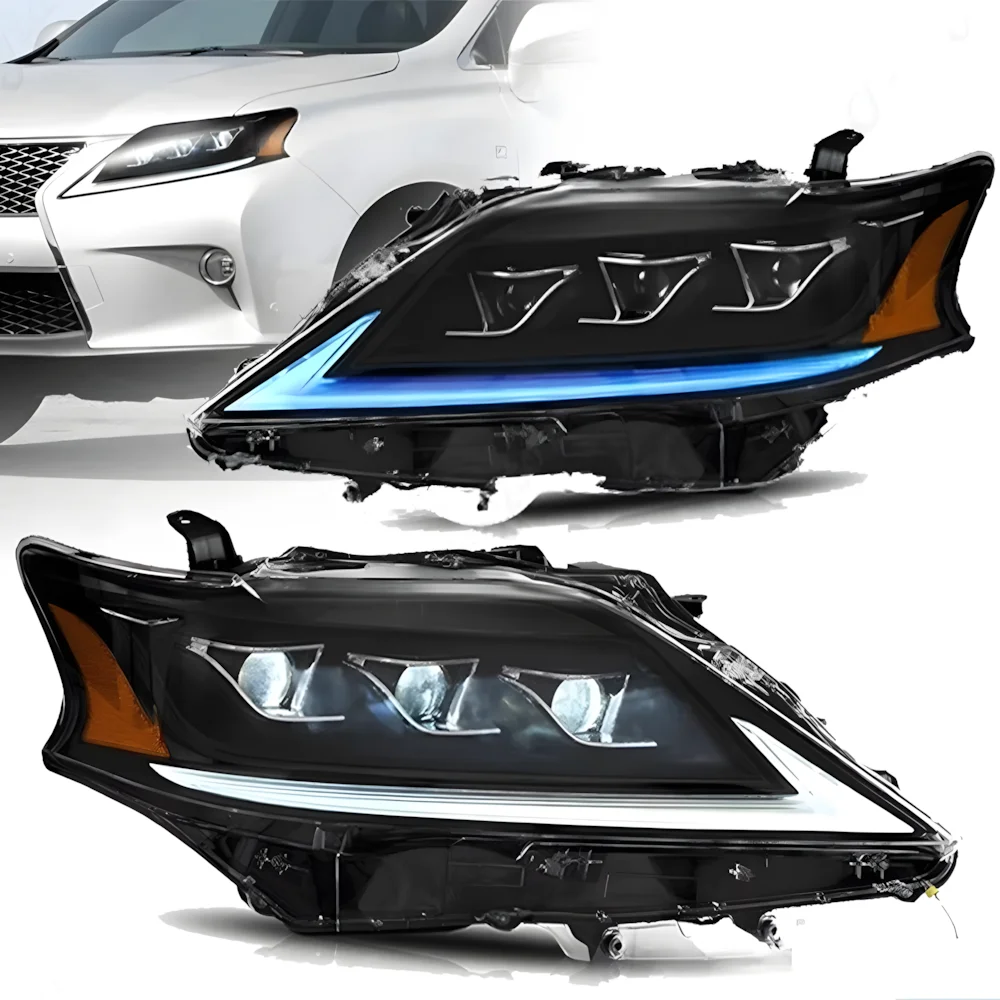 For Lexus RX200T RX270 RX300 RX330 2012-2015 LED Car Front Lamp Assembly Upgrade Three Projector Lens Auto Headlight Accessories