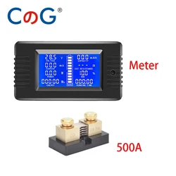 CG 500A Digital Meter DC 0-200V 9 in 1 Voltmeter Ammeter LCD DC Voltage Current Power Energy Detector Amper With FL-15 Shunt