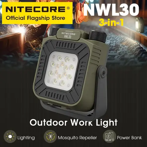 NITECORE NWL30 3-in-1 야외 작업등 작업등 플러드라이트 모기 퇴치기 비상 전원 공급 내장 18000mAh 배터리