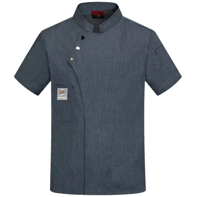 

Breathable Chef Shirt Summer Short Sleeve Men's Workwear Hotel Restaurant Kitchen Baking Clothing
