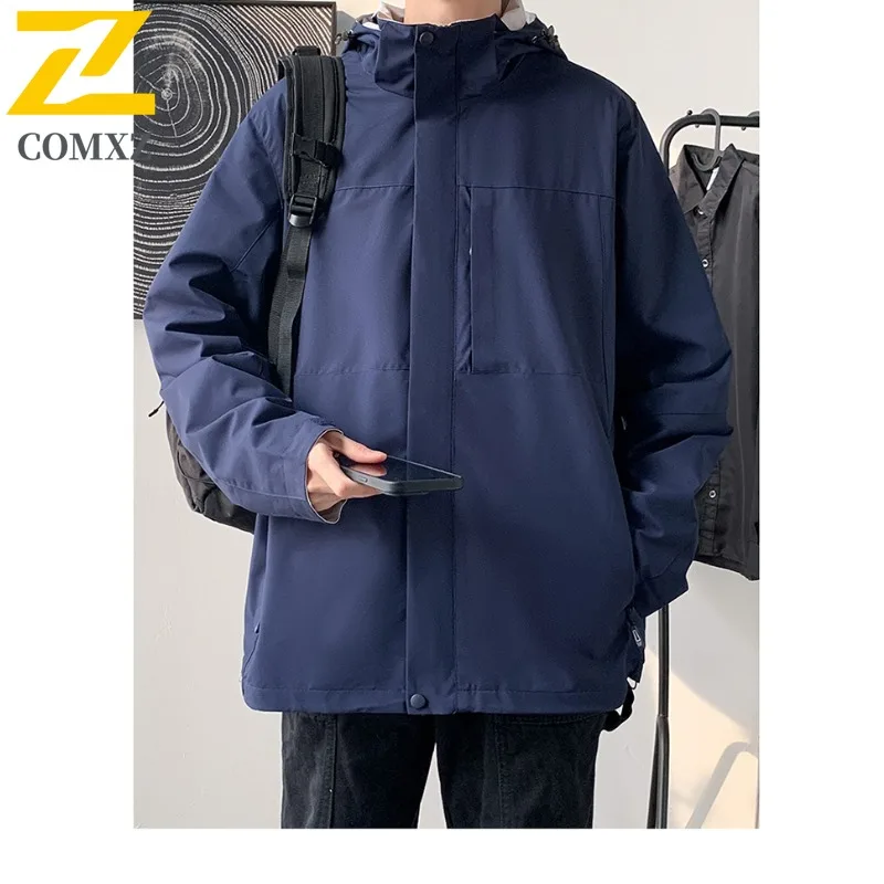 

COMXZ городская мужская куртка высокого качества повседневная с капюшоном для кемпинга на открытом воздухе многофункциональные пальто повседневный стиль легкое осеннее пальто