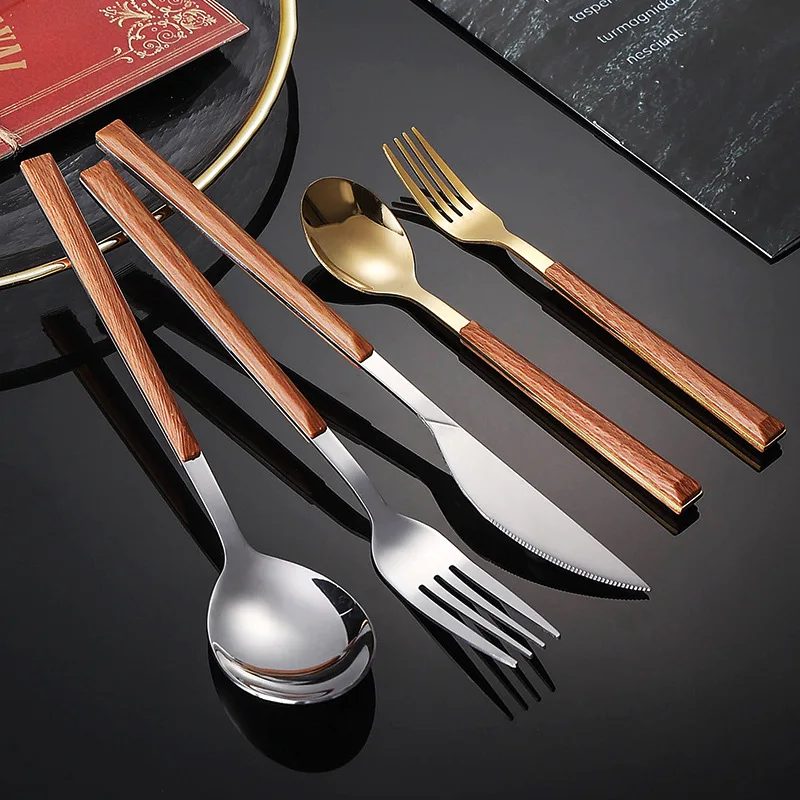 5PCS Stainless Steel Knife, Fork, Spoon and Tableware Set Korean Western Tableware - view 4