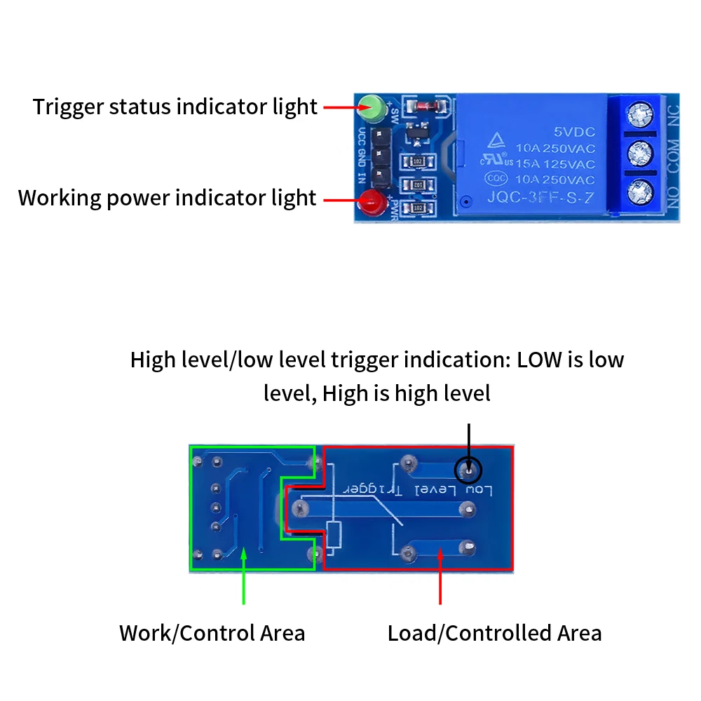 Picture 4: 5V K70 Low-level LED Relay Module&Single-channel Solid Relay high-level Trigger For Arduino PLC Automation Equipment  Control