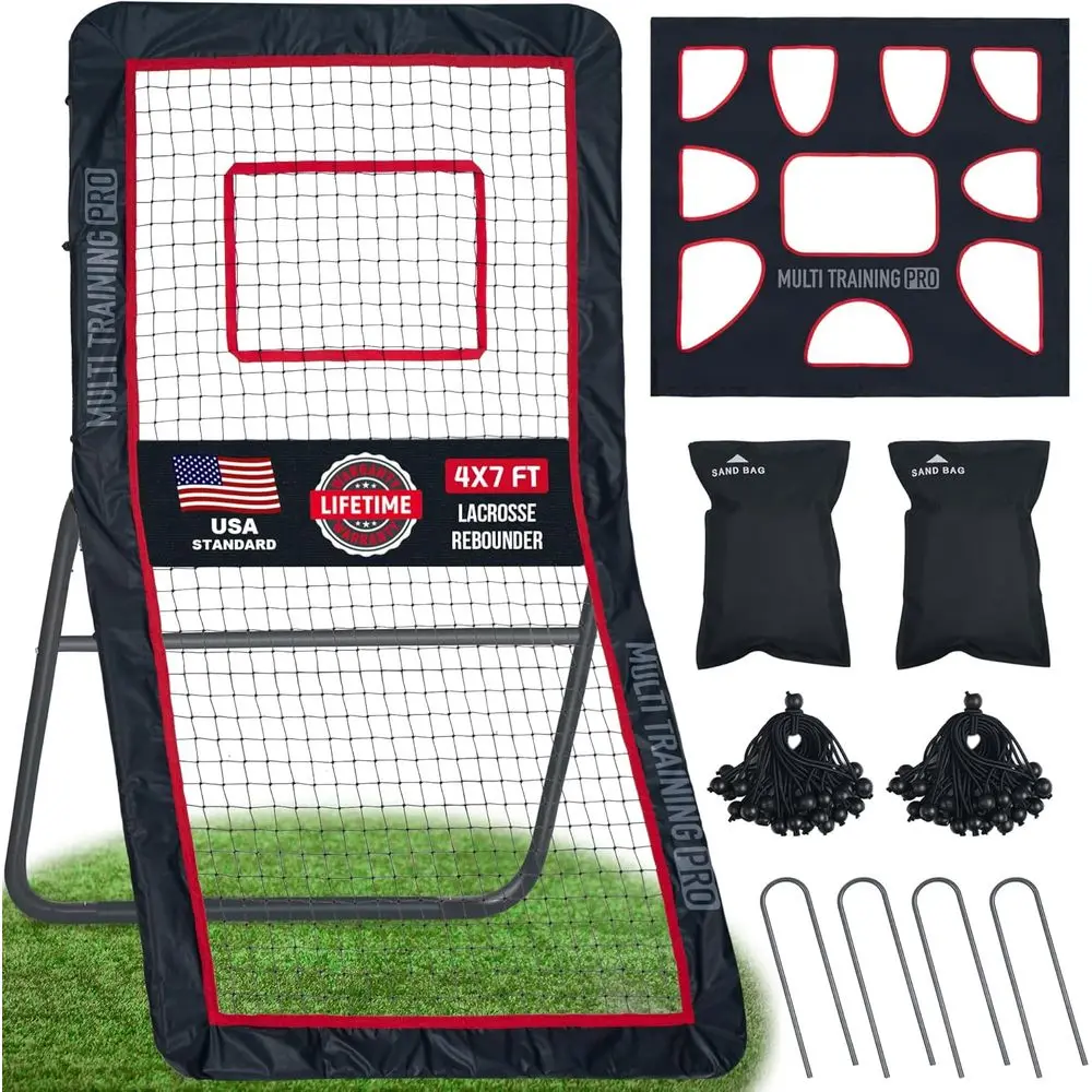 

Adjustable Angle 4x7 Volleyball Rebounder with Removable Target Net for Soccer and Baseball