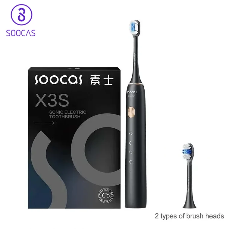 SOOCAS X3S Sonic Electric Toothbrush Adult Smart IPX8 Waterproof 180 Days Battery Life Ultrasonic Soft Cloud Toothbrush Heads