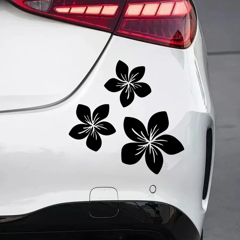 

3pcs Various Colors Pretty Flower Graphics Car Stickers for Rear Window Cover Scratches on Auto Bumper Body Helmet Blossom Decal