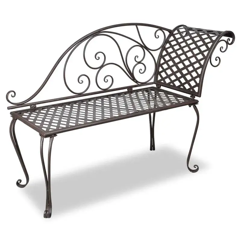 Chaise longue en acier 128 cm Marron antique pour jardin