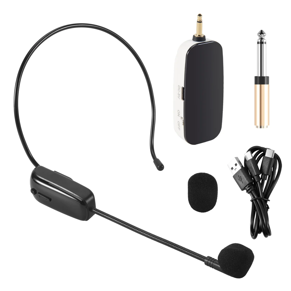 

New 2 in 1 Handheld UHF Wireless Microphone Professional Head-Wear Mic Volume Amplifier for Speech Teaching A002