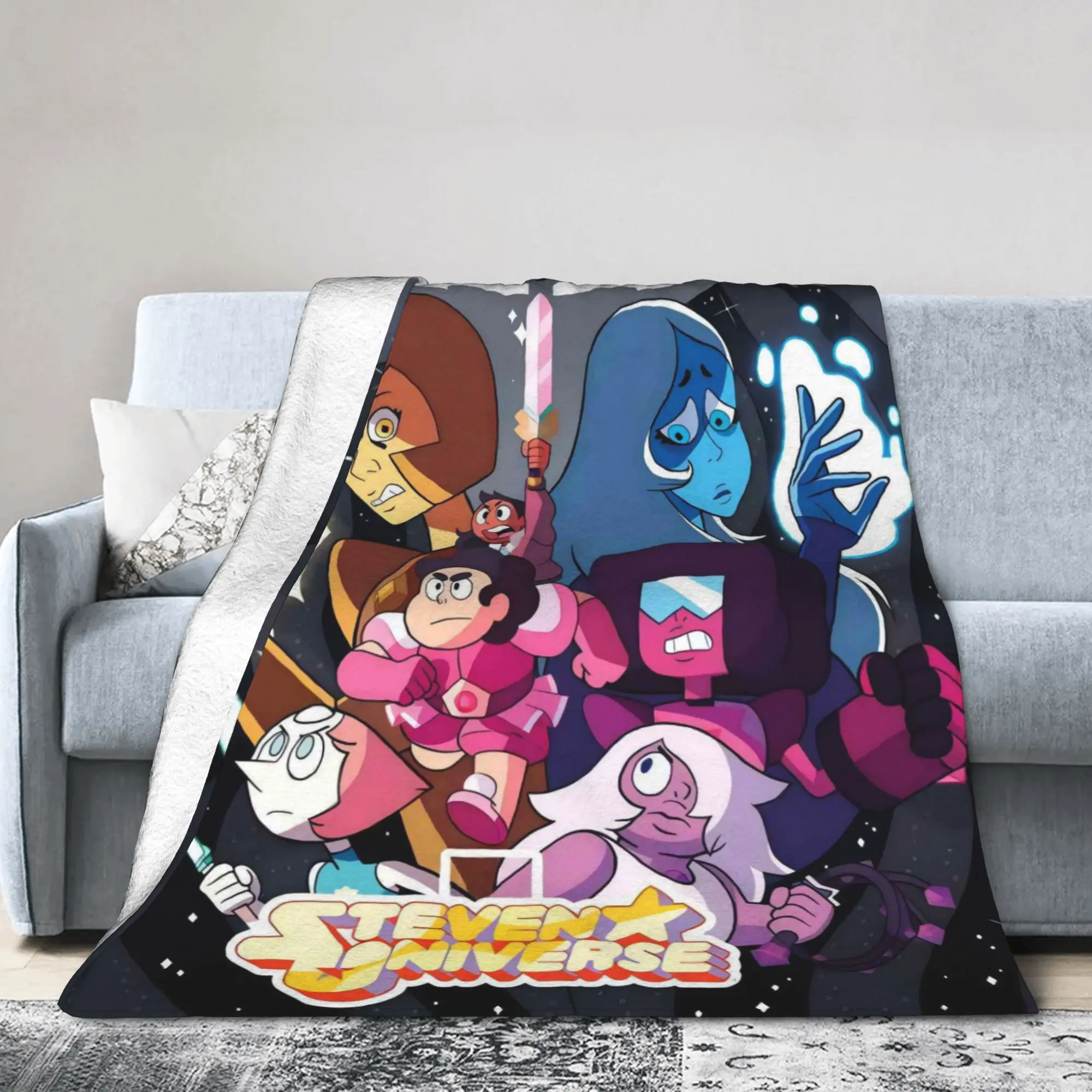 Custom Steven Universe Blanket Soft Fleece Spring Autumn Warm Flannel Children Gift Cartoon for Sofa Travel Bedding Bedspread