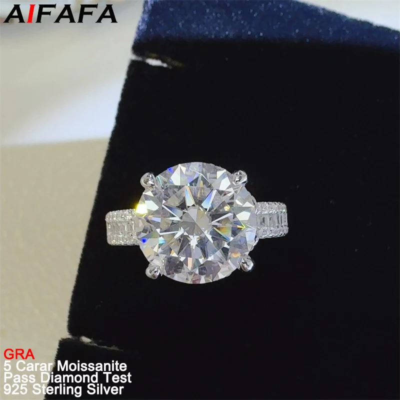 5 Carat D Color VVS1 Moissanite Rings for Women s925 Silver Moissanita Gemstone Finger Ring Fine Jewelry Pass Diamond Test GRA