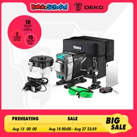 DEKO 12 Line 3D Green Laser Level, High Precision Auto Level, Horizontal and Vertical Crosshairs 520nm (DKLL12tdP02 Series)