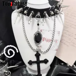 Y2K Accessories Girl Black Cross Gothic Lolita Halloween Cosplay Harajuku Medical Choker Blood bag Necklace Women Punk Jewelry