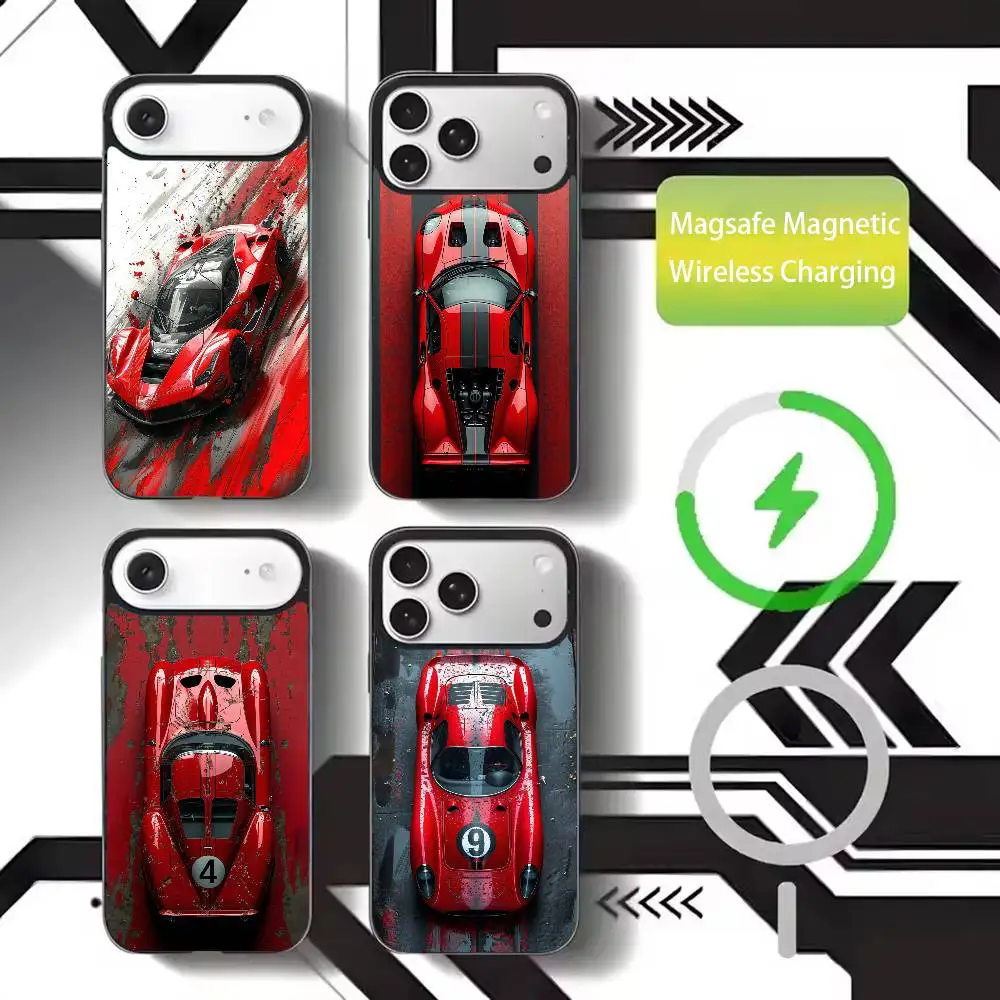 

Red cool sports car Phone Case For iPhone17,16,15,14,13,12,11 Plus,Pro Max Magnetic For Magsafe Wireless Charging