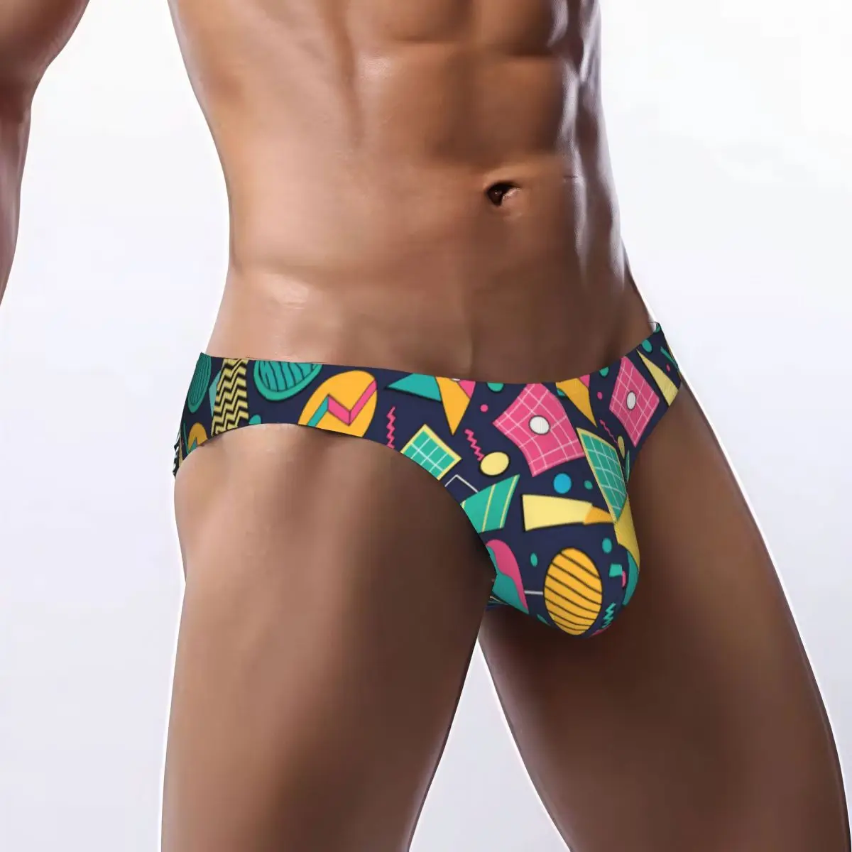 

Men's Panties Man Briefs Abstract Memphis Geometric Retro Sexy Underwear Male Bikini Underpants
