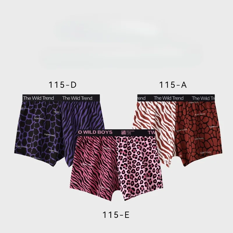 Men's Underwear Pure Cotton Aro Pants Personalized Printing Summer Breathable and Comfortable Home Loose Pants Boys Mid-waist