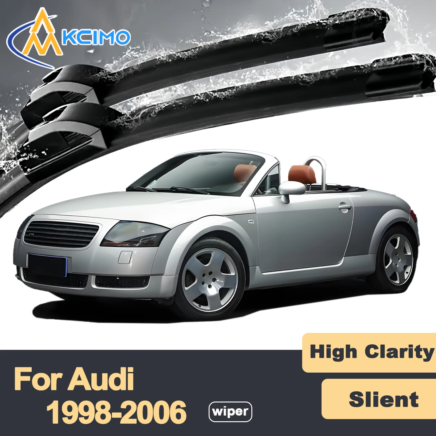 

Premium Rubber Durable Silent Windshield Wiper Blades 2pcs for Audi TT Mk1 8N 1998-2006 TT RS Front Wiper Blades Set