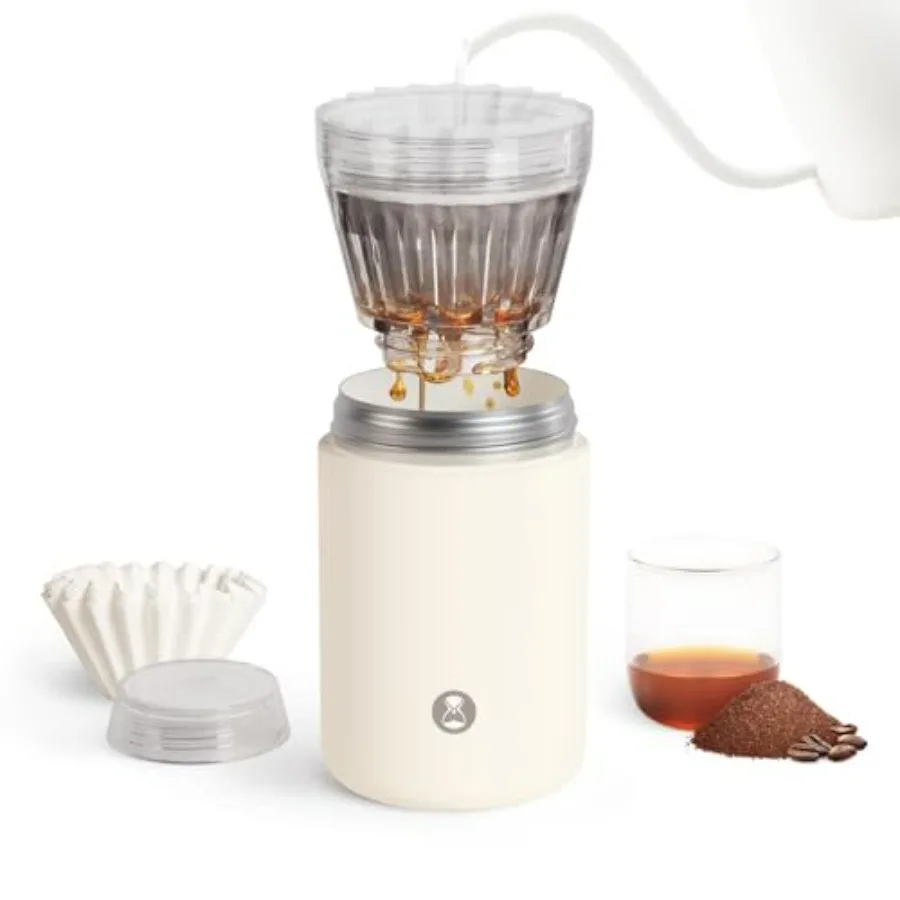 

Портативная кофеварка, капельница для кофе, дорожная кофейная чашка, ручная пивоварка для дома и на открытом воздухе - нержавеющая сталь с керамическим покрытием