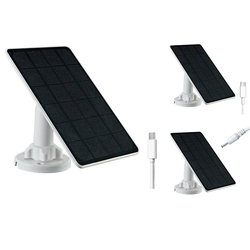 3W Solar Panel For Security Camera Outdoor IP65 Waterproof With 3 Meters Charging Cable For Outdoor Camera Charging