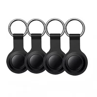 Air Tags - Paquete de 4 rastreadores Bluetooth funcionan con Apple Find My APP Locator para equipaje, mochila, maletas, batería reemplazable, color negro