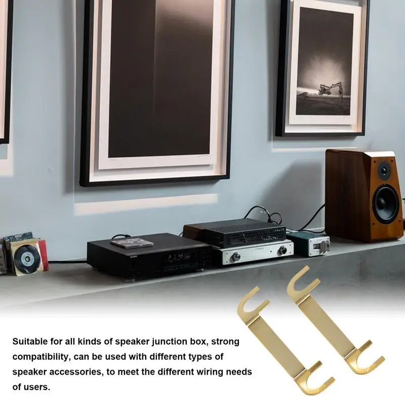 Speaker Cable Connector 2Pcs Copper Speaker Wiring Lugs Gold Speaker Wiring Lug Speaker Connector Binding Posts Terminal Cup - Image 3