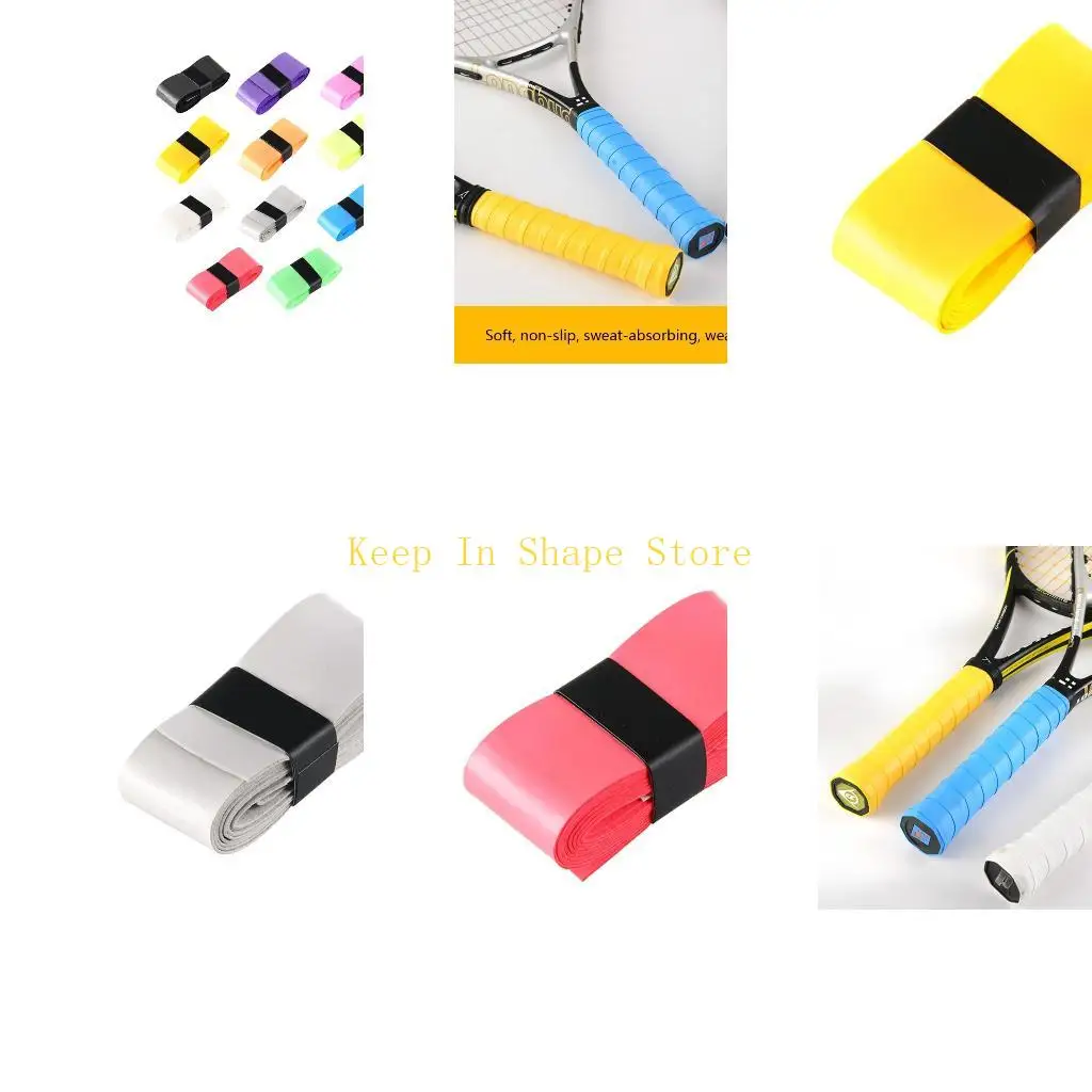 U1JC 60 Pcs Tennis Racket Overgrips Anti-skid Tape Wraps Fishing Rod Sweatband Badminton Racquet Non-Slip Accessory