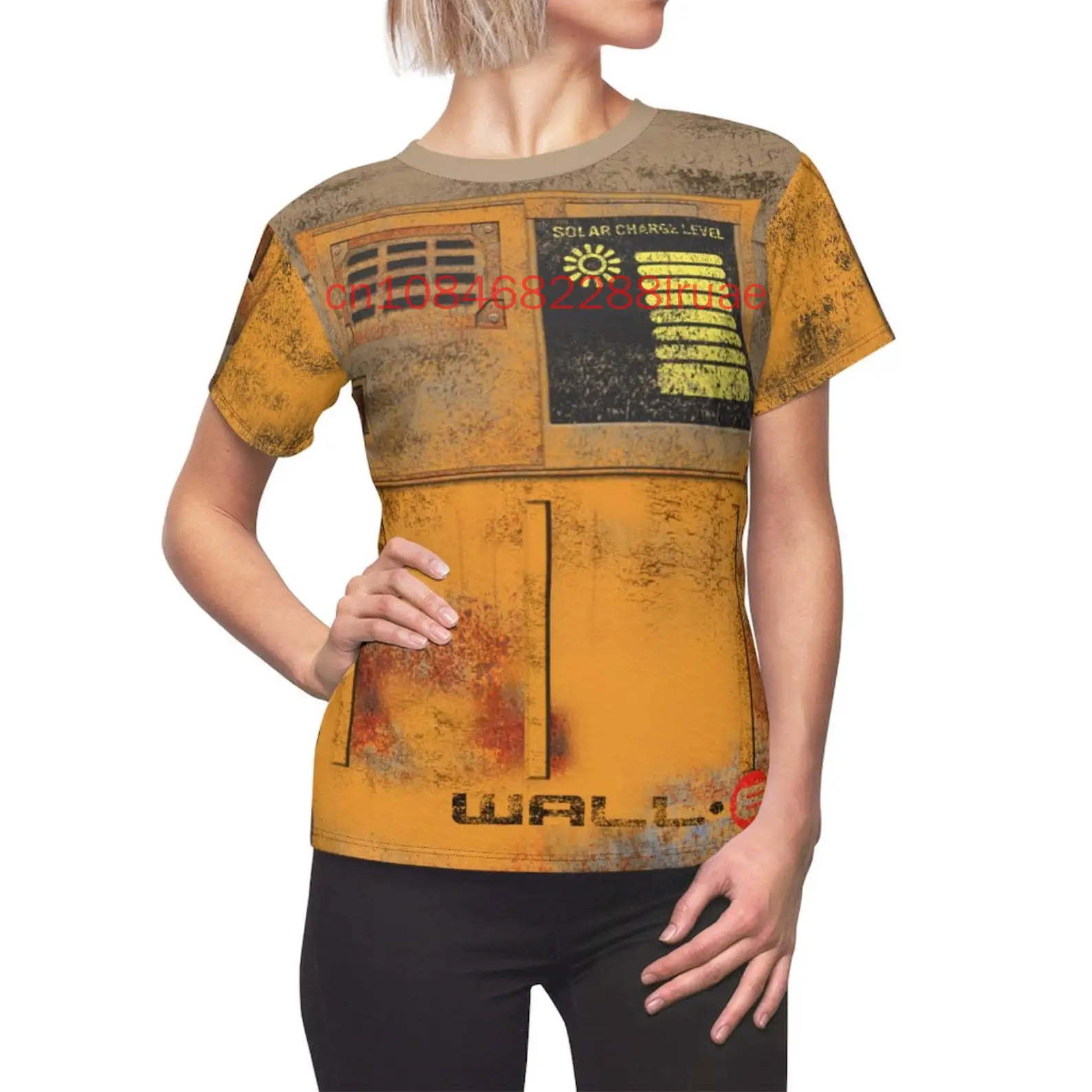 Novedad de verano, camiseta para mujer Wall-E con estampado 3D de Disney, disfraz de Cosplay, camiseta de manga corta, Top de cuello redondo de calle a la moda