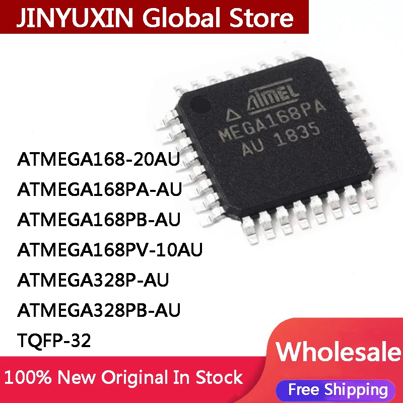 5Pcs ATMEGA168-20AU ATMEGA168PA-AU ATMEGA168PB-AU ATMEGA168PV-10AU ATMEGA328P-AU ATMEGA328PB-AU TQFP-32 IC Chip Stock Wholesale