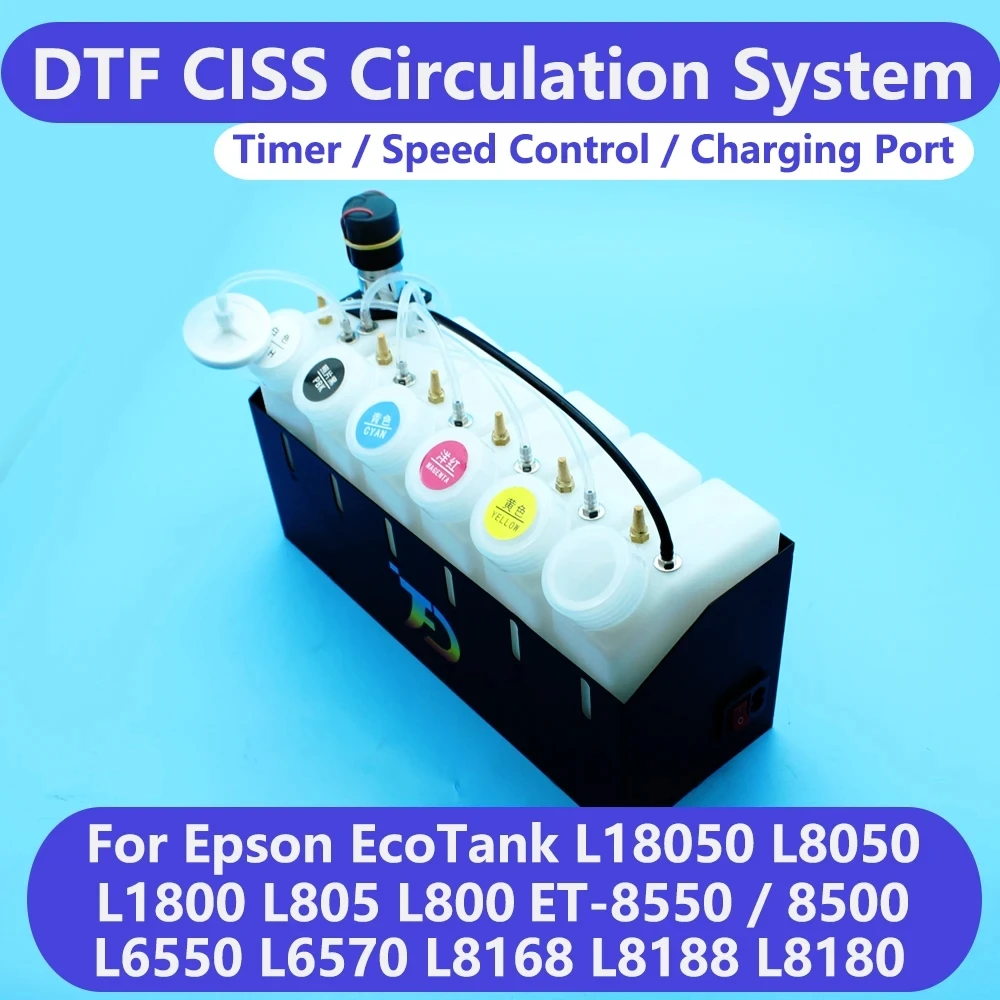 

ET-8550 DTF Ink CISS Circulation Kit System Machine For Epson L1800 L800 L805 L18050 L8050 XP600 8500 White Ink Mixer Circulator