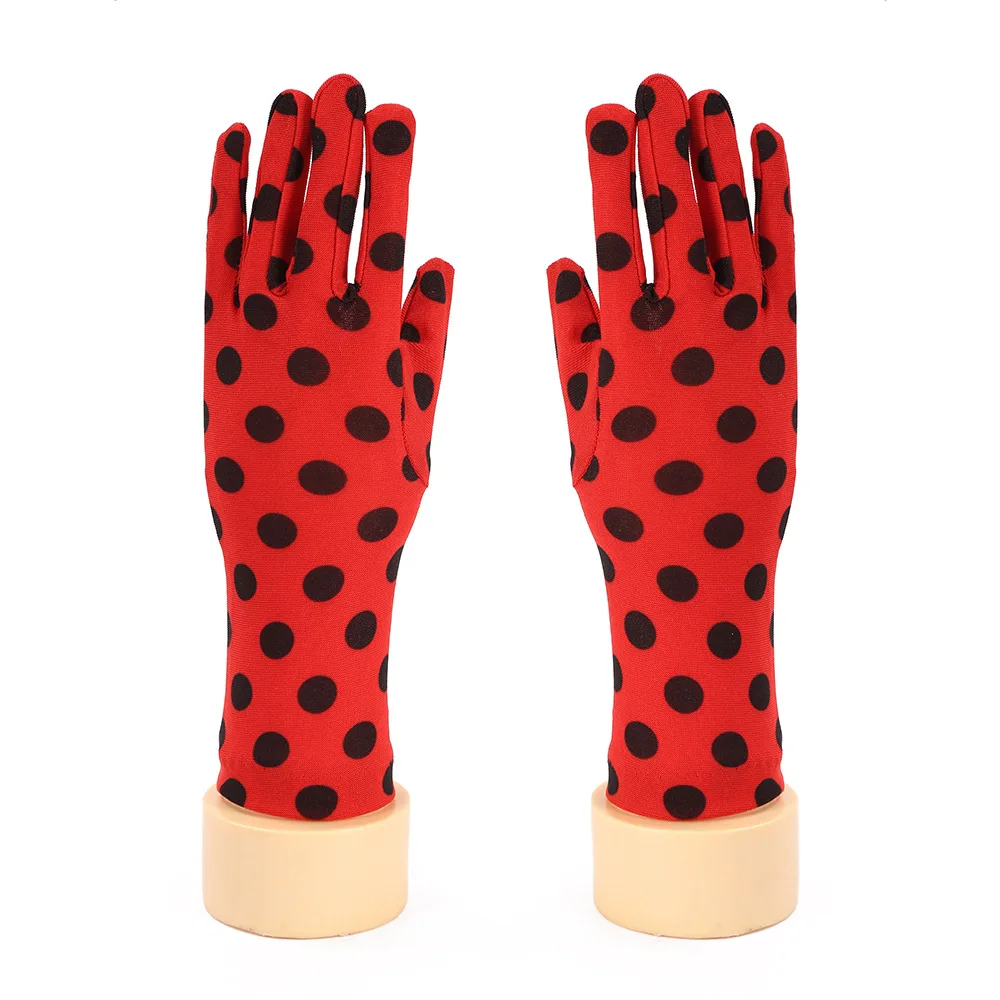 女の子コスチューム赤いテントウムシ手袋+イヤリング+マスク3点セットクリスマスハロウィンカーニバルドレスアップコスプレアクセサリーセット