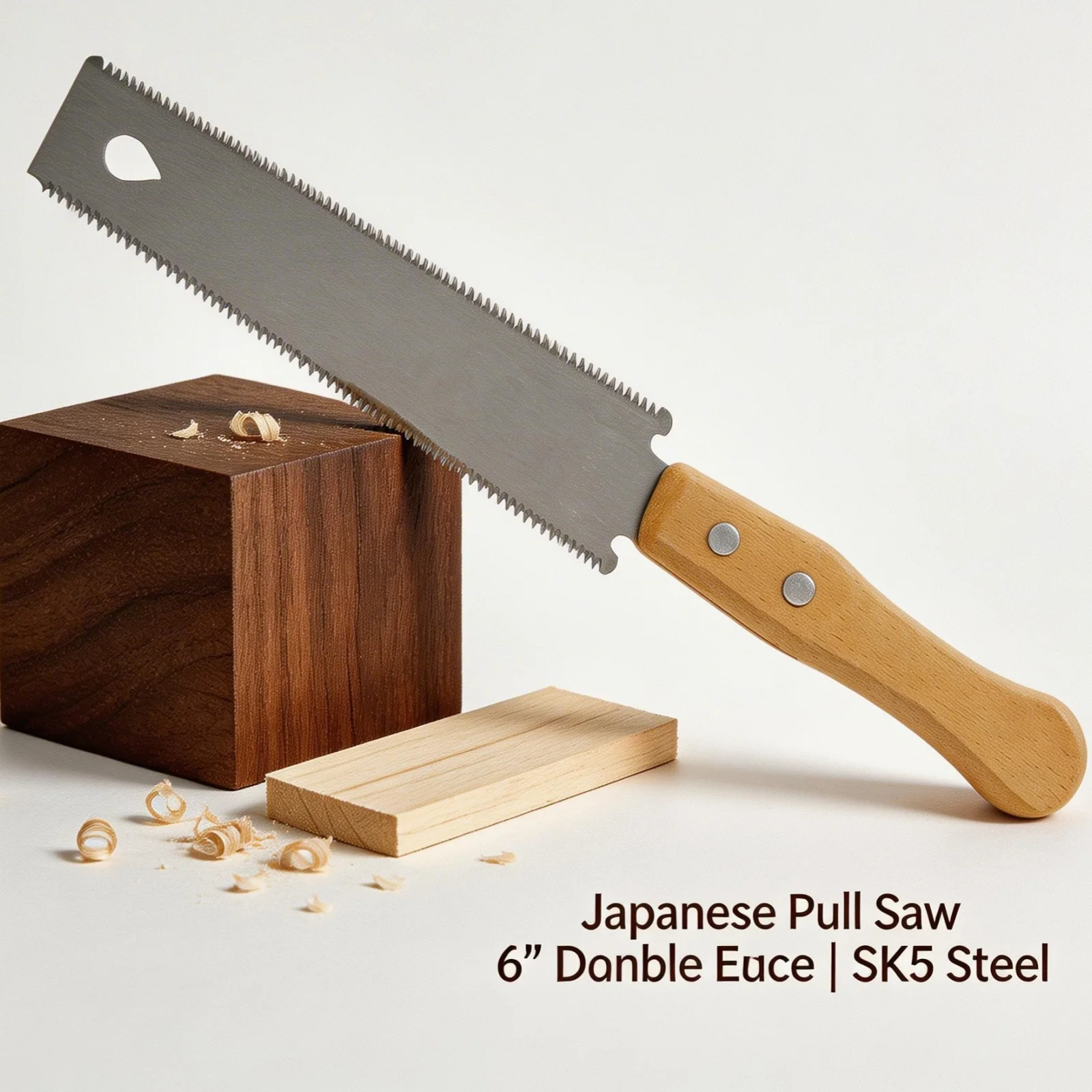 

6-дюймовая японская ручная пила из высокоуглеродистой стали SK5, двухсторонняя, гибкая, 14/17 TPI, для резки дерева