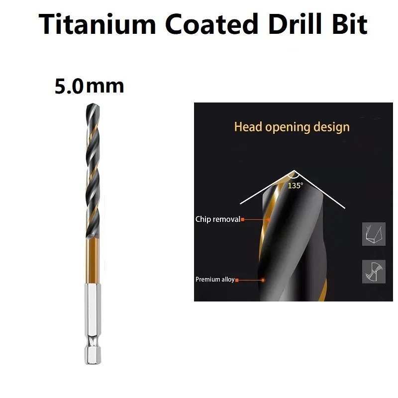 New Practical Drill Bit Longer Life Part 1/4 Hex Shank 6.35mm Shank Adapter For Aluminium/wood High Speed Steel
