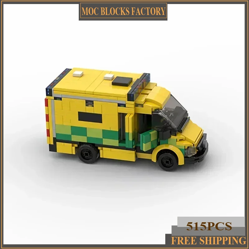 

Famous City Car Model Moc Building Bricks London Ambulance UK Technology Modular Blocks Gifts Christmas Toys DIY Sets Assembly