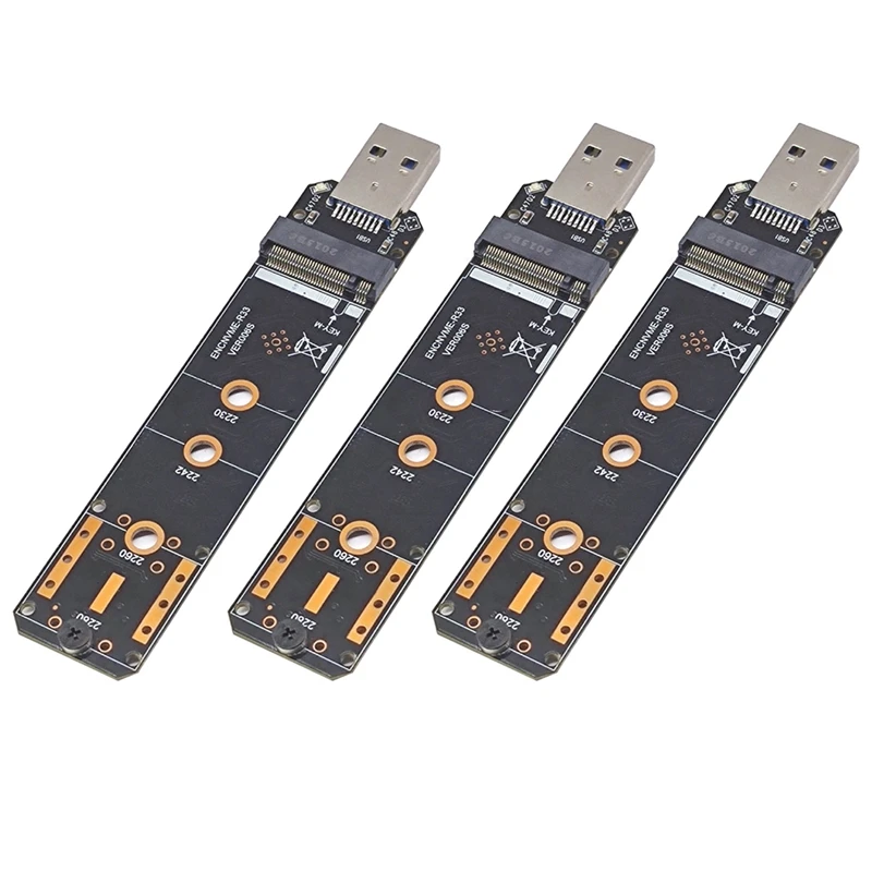 

3X M.2 NVME SSD To USB3.2 GEN2 10Gbps Adapter M.2 NVME SSD Adapter For 2230 2242 2260 2280 NVME M.2 SSD RTL9210B
