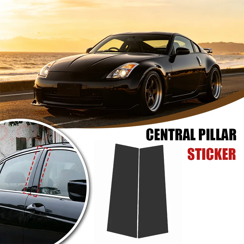 For Nissan 350Z Z33 2002-2009 2003 2004 2005 2006 Carbon Fiber Window Door Column Deal B C Pillar Post Cover Trim Sticker
