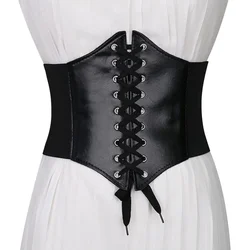 2024 New Corset Wide PU Leather Slimming Shaper Belts Waistband Waist Underbust Belt Body Building for Women Wide Belt