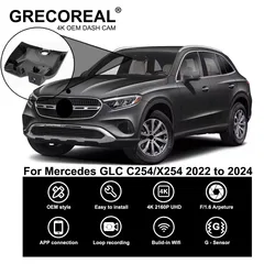 GRECOREAL 4K Dash Cam Front and Rear 2160P WiFi Dual Dashcam APP Control Plug Play Compatible with Mercedes Benz GLC X254 C254