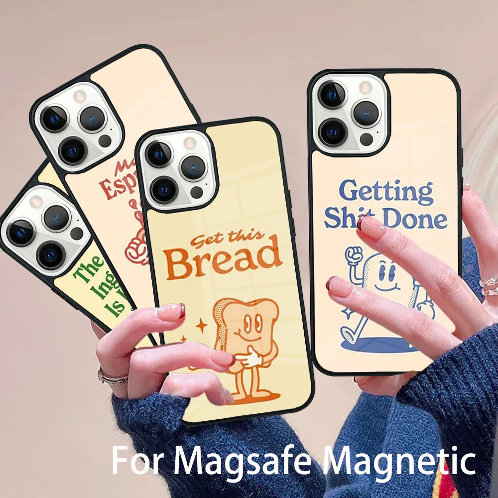 

Funny Cartoon Quotes Phone Case Magesafe Magnetic Wireless Charge Cover For IPhone 16 11 12 13 14 15 Pro Max Plus Mini