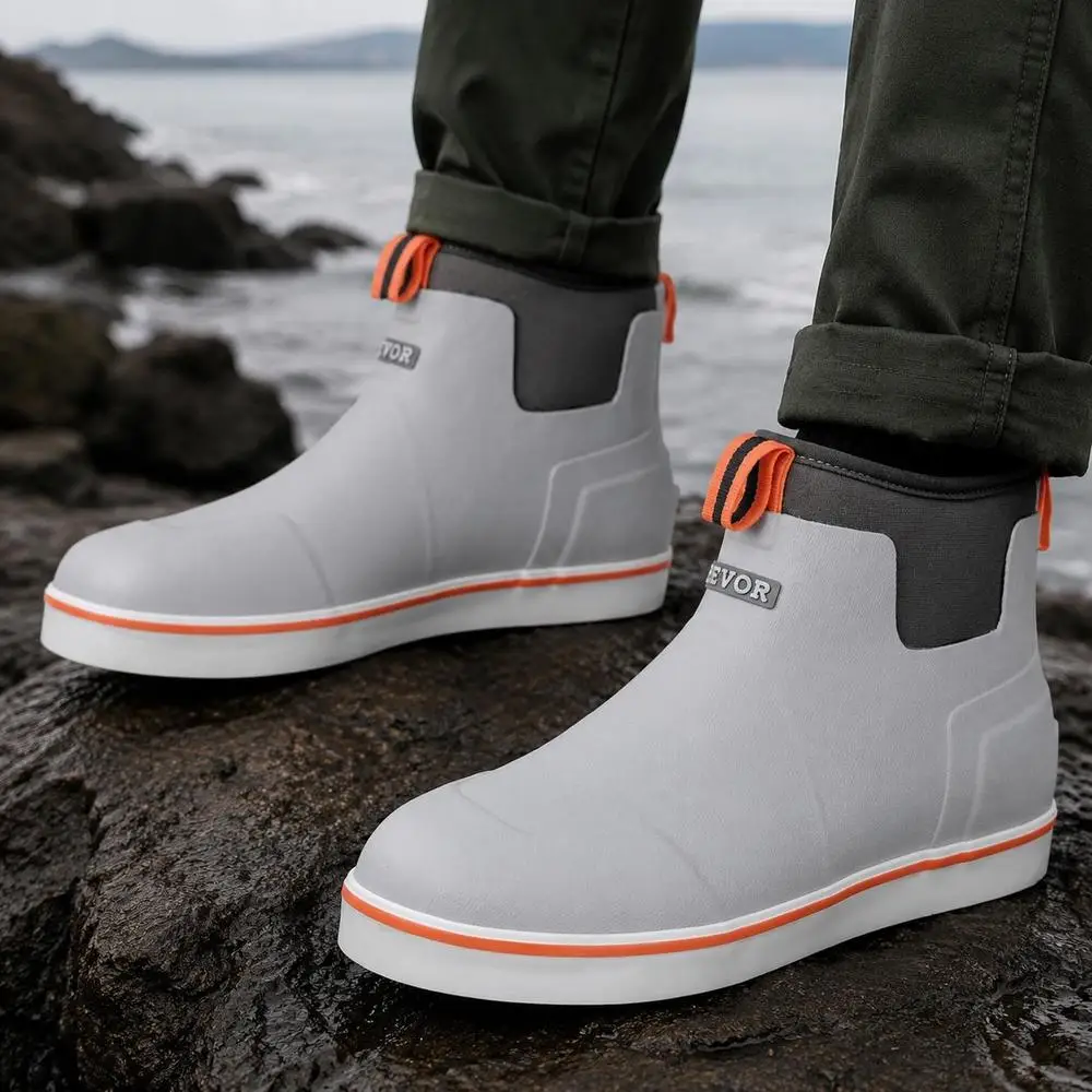 Knöchelhohe Stiefel, Regenstiefel, Gummi-Arbeitsstiefel für den Außenbereich, Schutzschuhe, isolierte Schlammstiefel, ideal zum Wandern, Angeln, Jagen oder für die Gartenarbeit, Größe 12 US