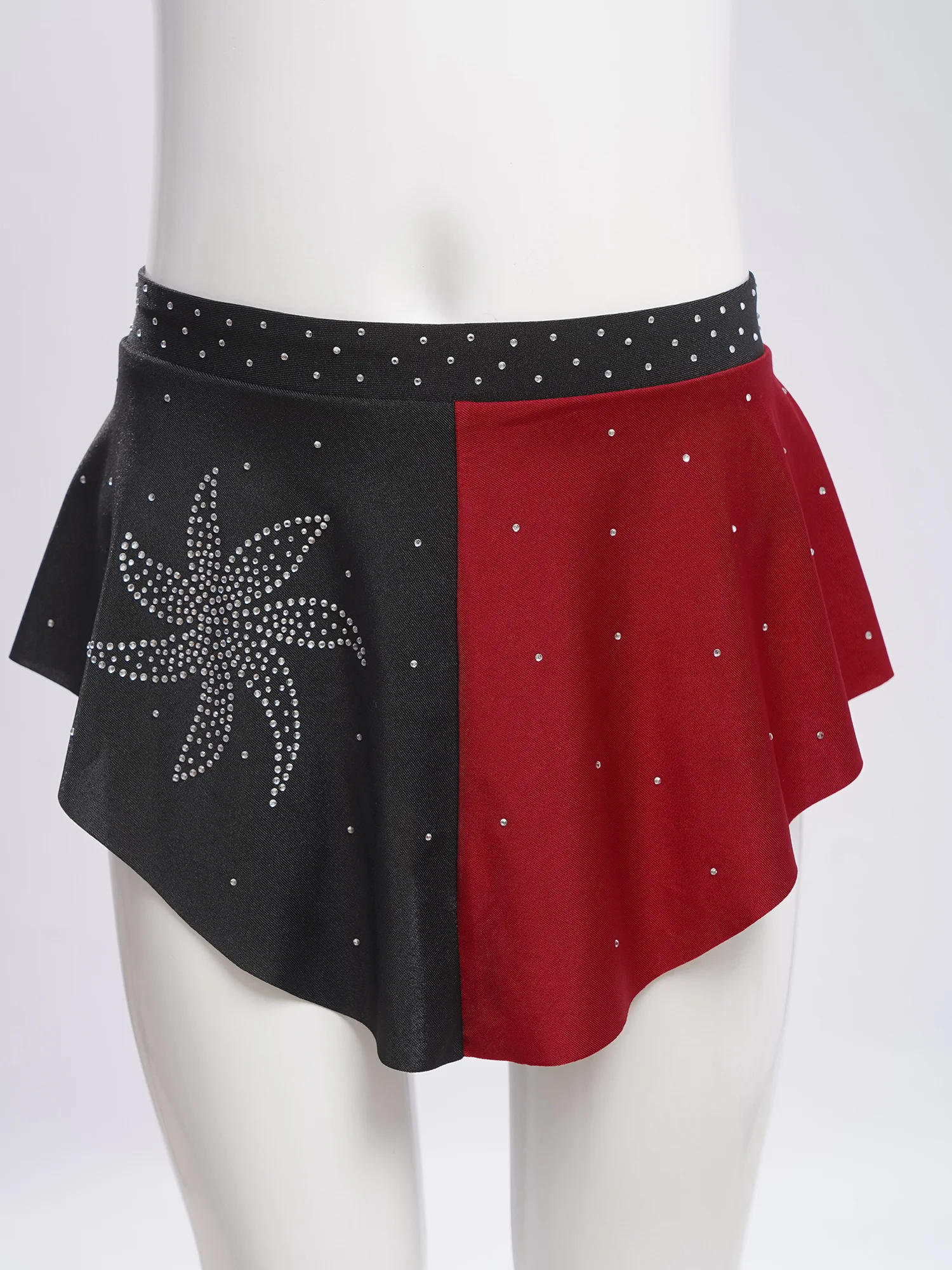 Kinder Mädchen Eiskunstlauf Ballett Lyrical Dance Kostüm Gymnastik Sets Sheer Mesh Lange Ärmel Strass Crop Top mit Röcken