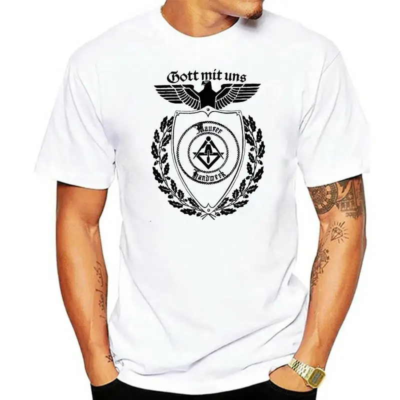 T-Shirt Maurer Gott Mit Uns Handwerk Zunft Mason God with Us Craft Guild High Quality 2022 Summer New Costumes Men O-Neck Tee