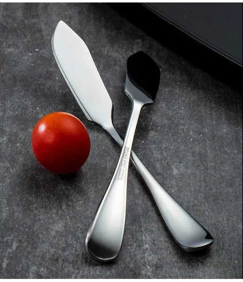 

2pc Stainless Steel Colour Plated Butter Spatula Bread Butter Spatula Spatula Scratch Resistant Baking Breakfast Spreading Tools