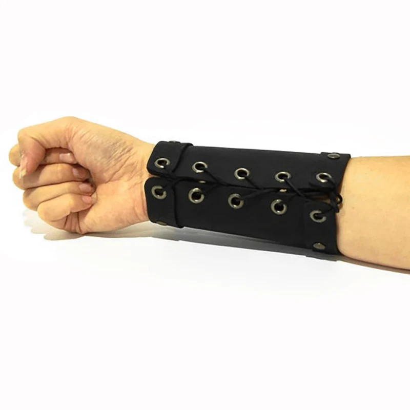 Medieval Renaissance PU Leather Bracer Bracelet Viking Knight Archer Pirate Cosplay Costume LARP Accessory Gothic Wristband Cuff