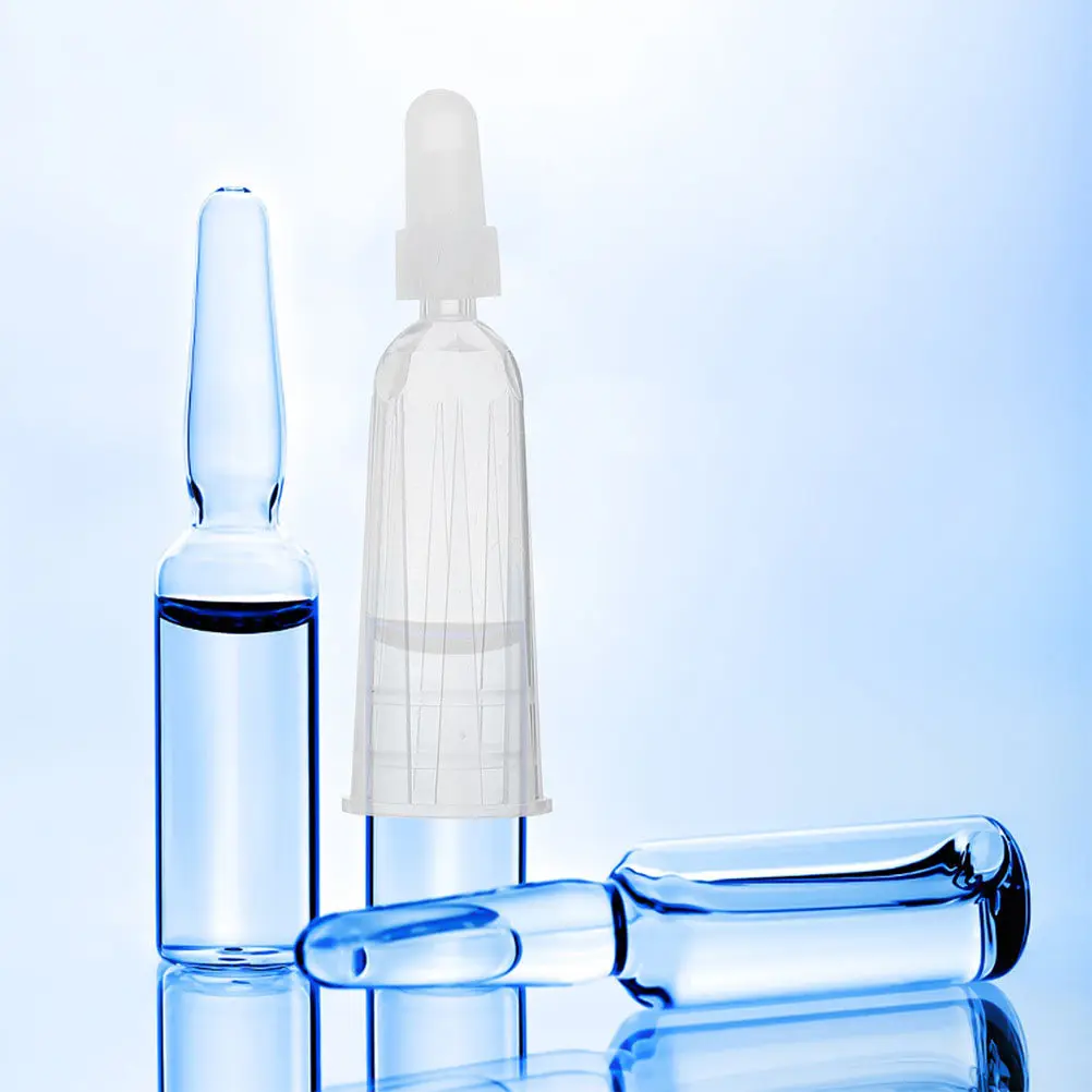 10pcs Transparent Ampule Bottle Dropper Cap Portable Lightweight Tip Cap Ideal For Liquid Dispense Glue Applicator Precision Tip