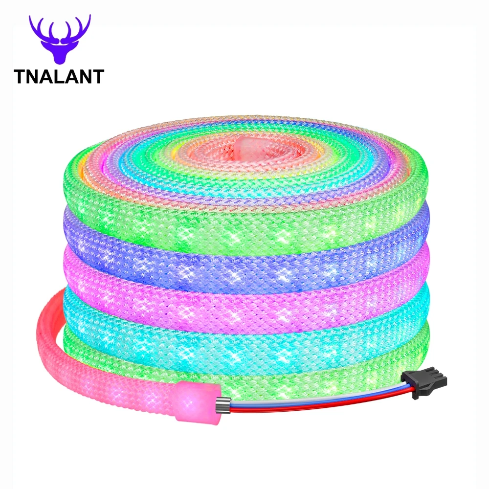 WS2812B Reticulate Pattern Neon LED Strip WS2812 60Leds/m Elliptical 360Degree Addressable Smart Silicone Led Light IP67 DC5V