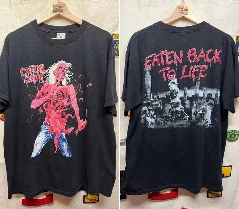 Cannibal Corpse Band Gets Eaten and Comes Back To Life Black Men's T-Shirt Streetwear Vintage Fashion Unisex