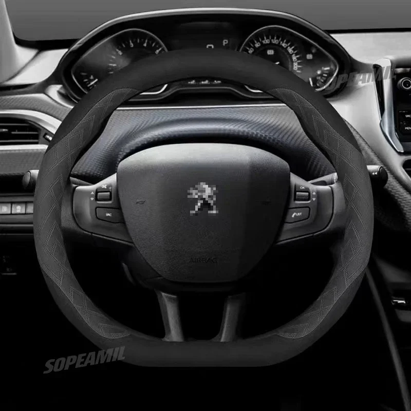 

Car Steering Wheel Cover For Peugeot GT-Line 106 107 206 207 208 301 307 308 406 407 408 508 607 2008 3008 4008 5008 RCZ Rifter